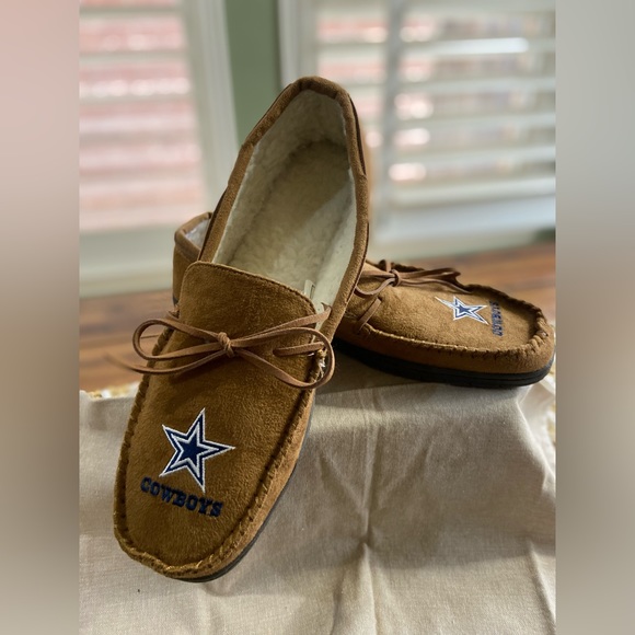 FOCO Dallas Cowboy’s Moccasin Slippers / Size Large = 11-12 size - Picture 7 of 9